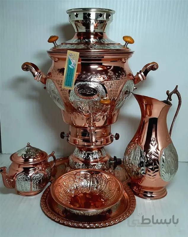 سماور دورنگ ۶گازی با سرویس کد ۱۳۲۶۳۲۶۶۴۴۰