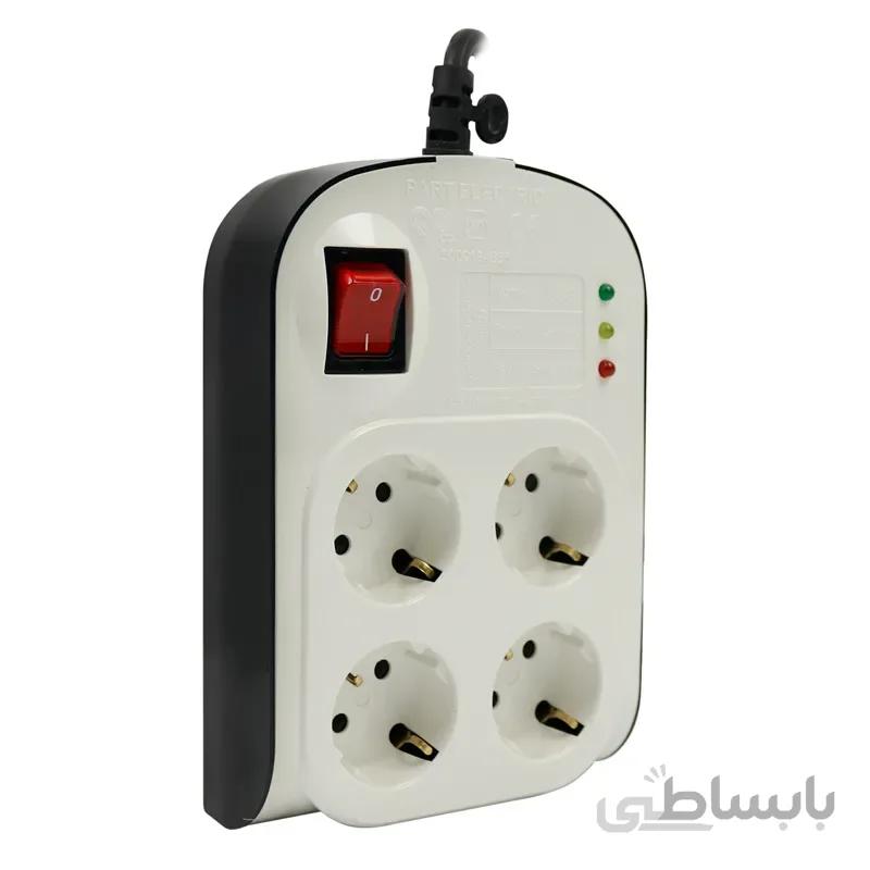 محافظ برق صوتی تصویری ۴ خانه پارت الکتریک با کابل ۳ متری مدل PE8792