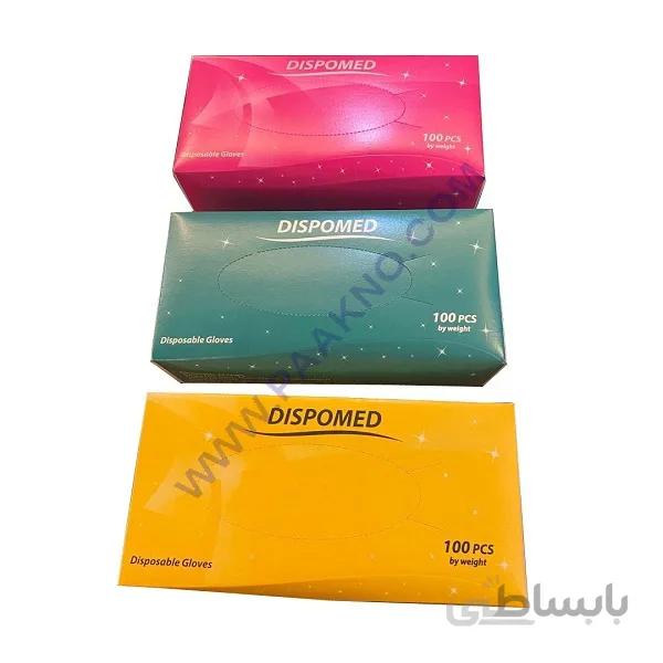دستکش لاتکس کم پودر بسته 100 تایی، 1 بسته سایز لارج + 1 بسته سایز مدیوم