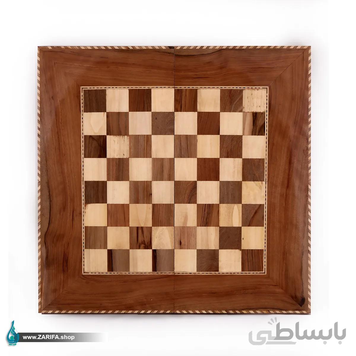 تخته نرد و شطرنج چوب گردو طرح لوزی سایز ۵۰ در ۵۰