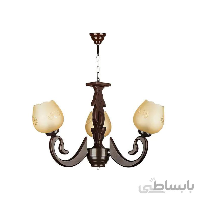 لوستر 3 شعله چشمه نور مدل G595/3-BR