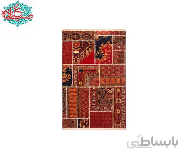 فرش ساوین طرح چهل تیکه کد FSM53 زمینه قرمز