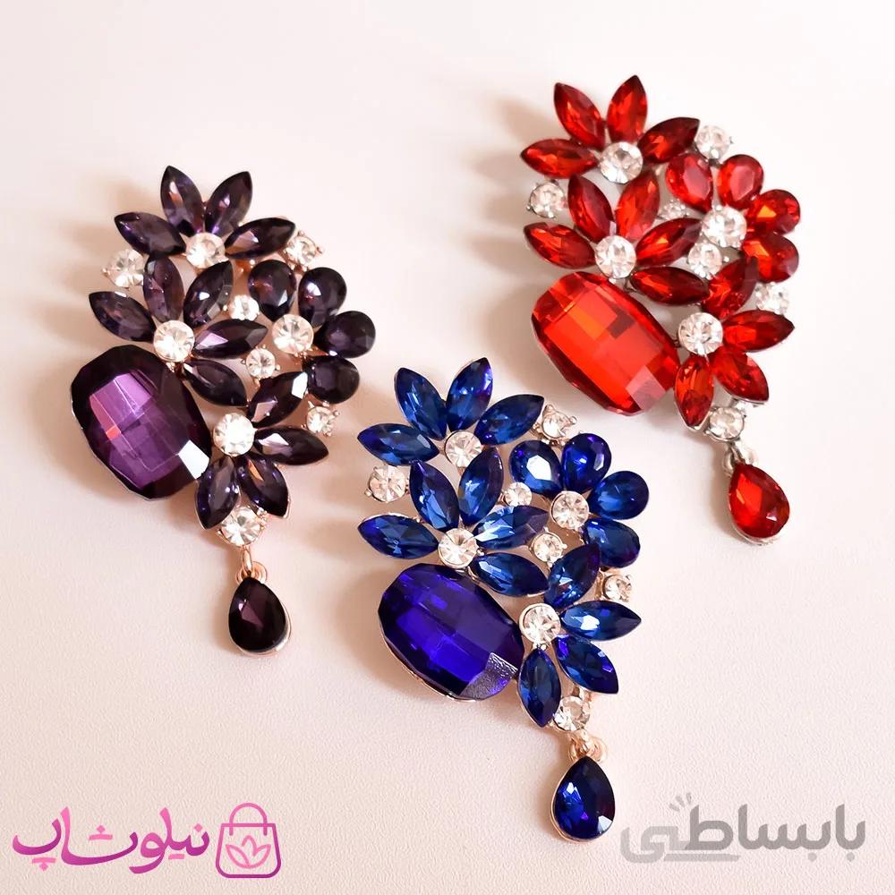 گل سینه زنانه فانتزی رنگی کد 1010-7