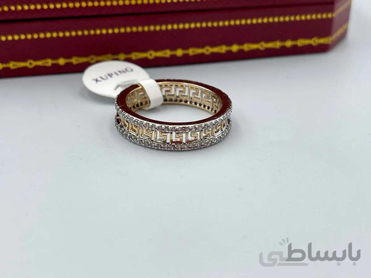 رینگ ورساچه نگین کاری طلایی