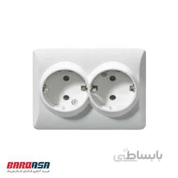پریز برق دوقلو ارت دار خارجی K&S مدل اسپایدر