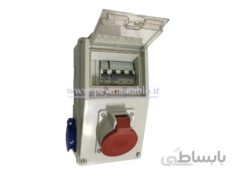 جعبه پریز کارگاهی تک و سه فاز (IP66) آمپراژ 16 (PARSA) ا جعبه پریز کارگاهی تک و سه فاز IP66 مارک پارسا دارای یک عدد مینیاتوری سه فاز و یک عدد مینیاتوری تک فاز و همچنین یک عدد پریز 16 آمپر 380 ولت سه فاز پنج شاخه 3P+N+E و دو عدد پریز تک فاز 16 آمپر در طرفین تابلو