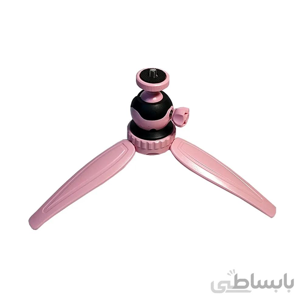 سه پايه عکاسي بيک(صورتی) Beike Q166 Mini Tripod-Pink+هولدر موبایل