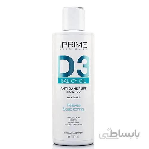 شامپو ضد شوره پوست سر چرب D3 پریم با حجم 250 میلی لیتر ا Prime D3 Anti Dandruff shampoo For Oily Scalp 250ml کد 388449
