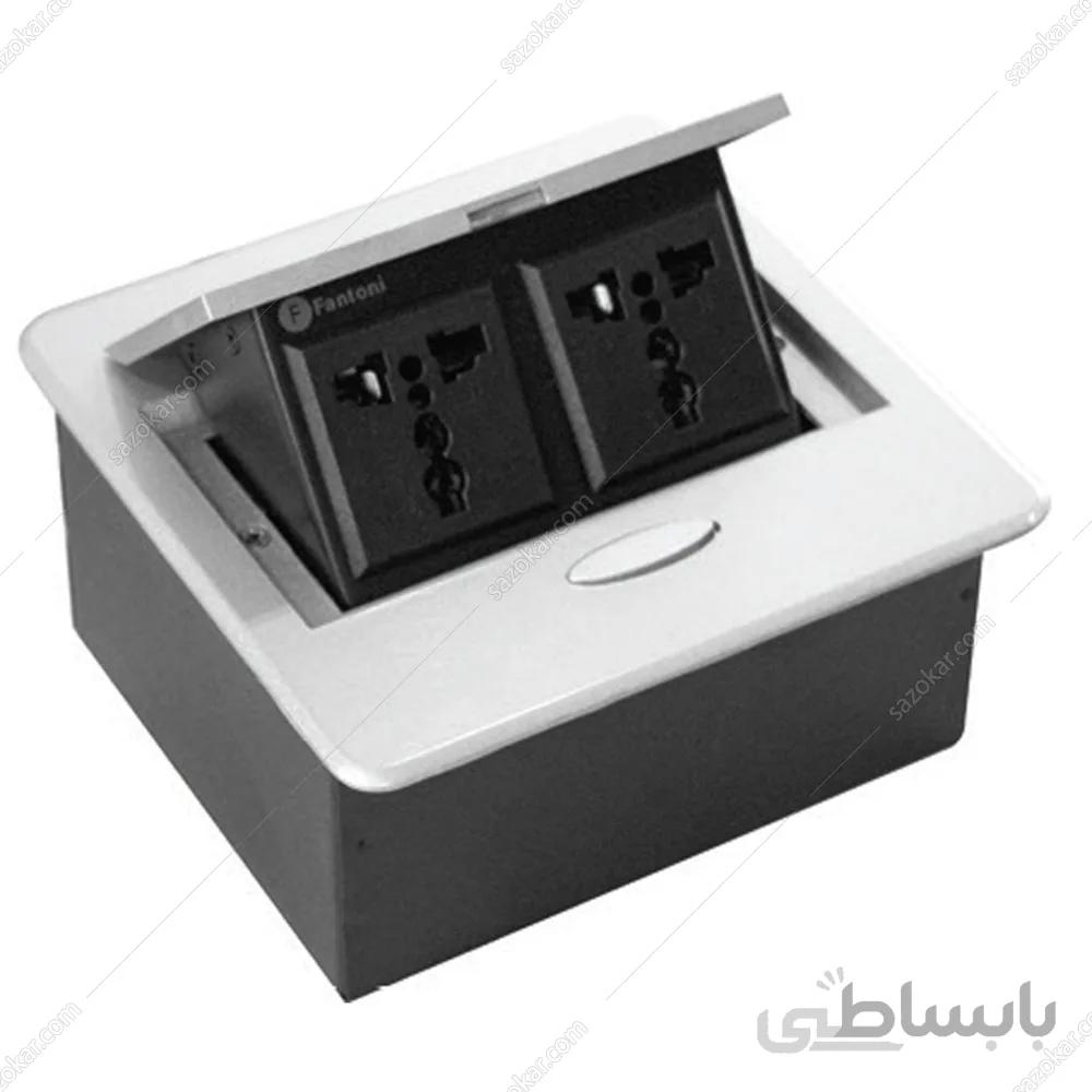پریز برق مربعی دکمه تاچ مکانیکی سیلور فانتونی مدل N334 ا Fantoni N334 Power outlet