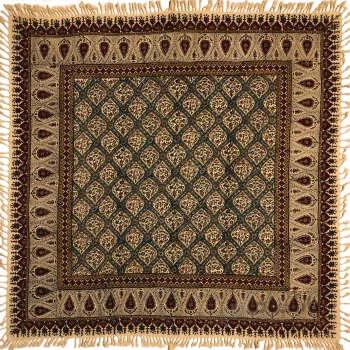 رومیزی قلمکار ممتاز اصفهان طرح حصیری سایز ۱۰۰*۱۰۰ سانتی متر