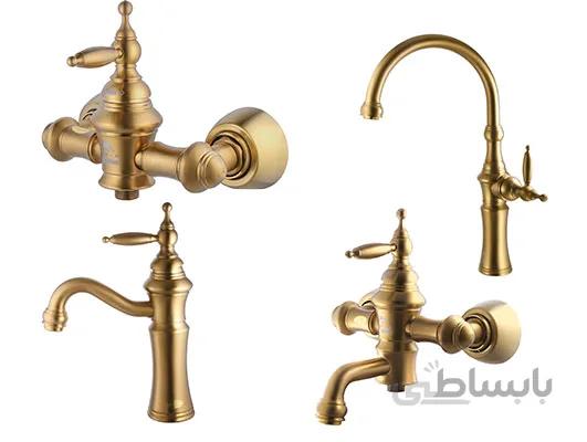 شیرآلات درخشان مدل بل (طلایی مات*ست کامل)