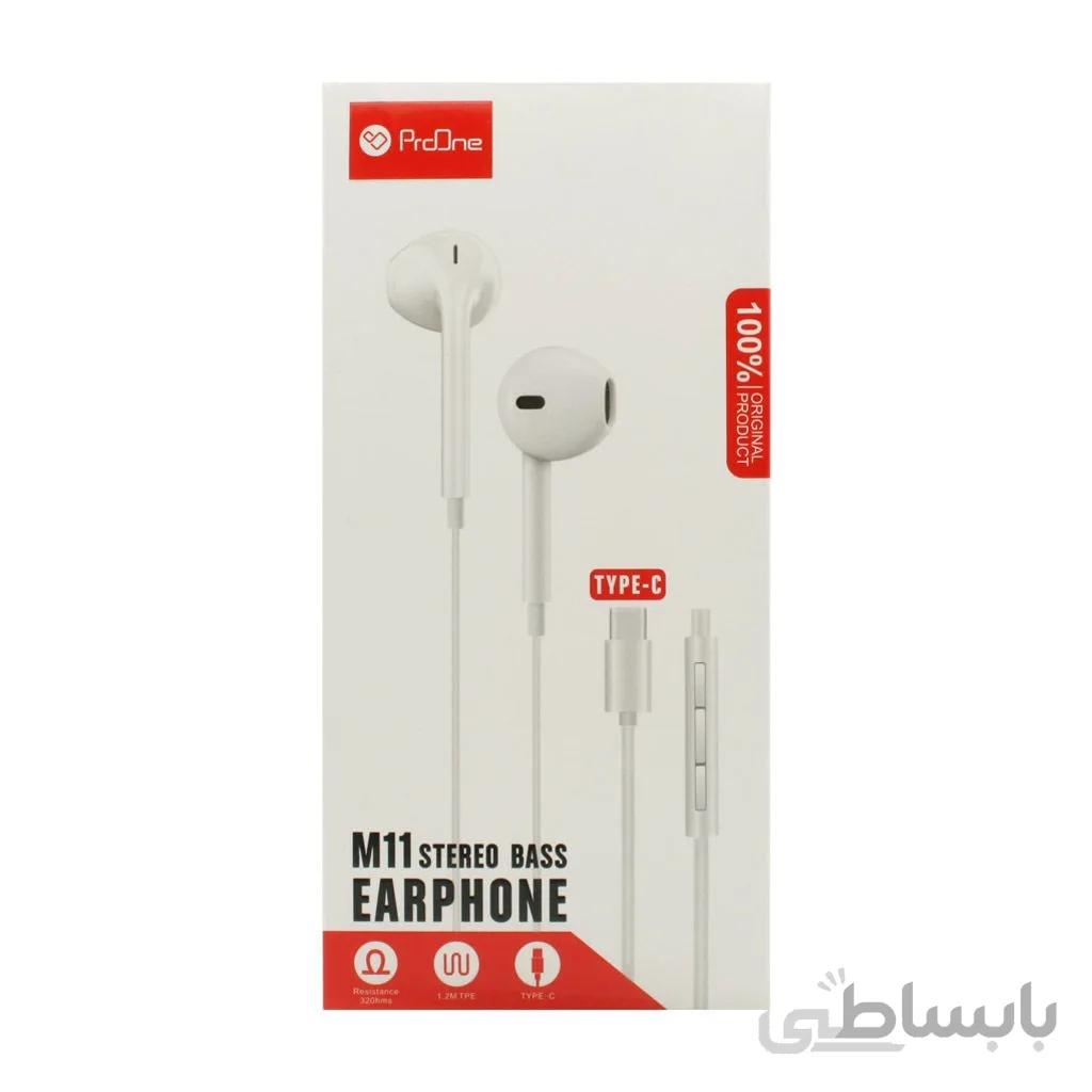 هندزفری باسیم Pro One Type C مدل M11-سفید ا handsfree