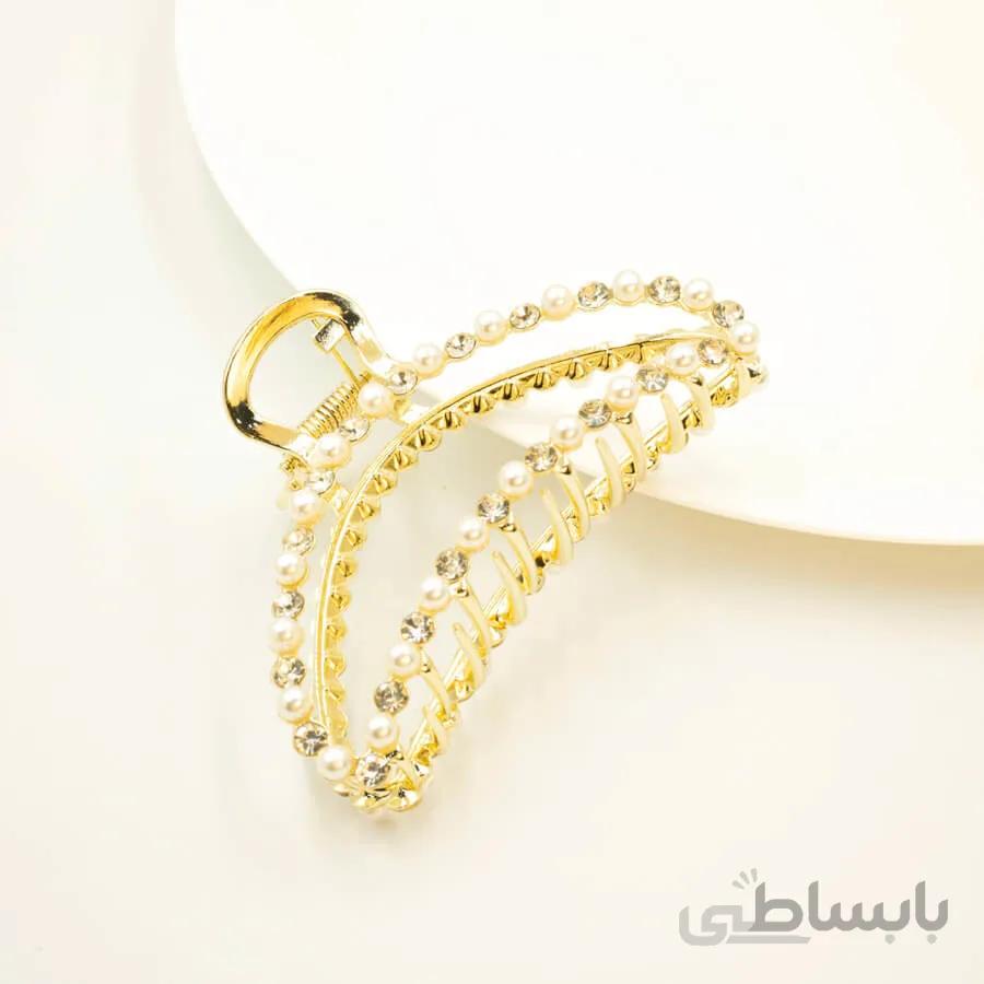 کلیپس فلزی مروارید و نگین کد C119