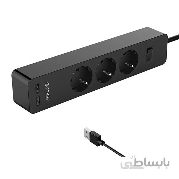 چند راهی 3 سوکت و 2 یو اس بی اوریکو ORICO GPC-3A2U-EU 3 AC Power Strip with 2 USB Charging Port