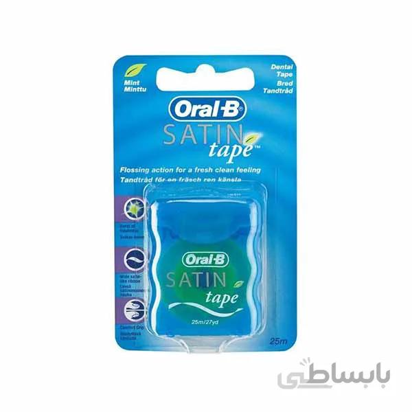 نخ دندان ابریشمی ساتین اورال بی - 25 متری ا Oral-B Satin Floss Mint - 25 m