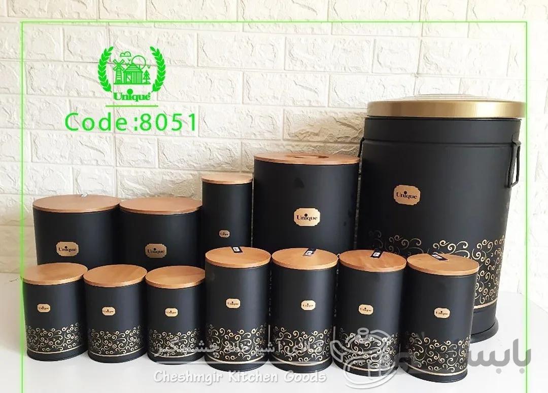 سرویس 12 پارچه آشپزخانه درب بامبو طرح مینیاتور یونیک کد UN_8051