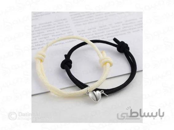دستبند جفت مگنتی طرح قلب ساده 12291