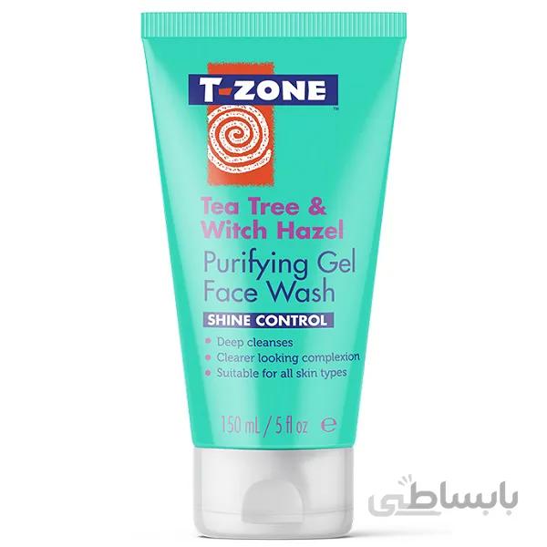 ژل شستشوی پوست چرب تی زون (T-zone) | مدل درخت چای و فندق، تسکین دهنده، مات کننده پوست | 150 میل