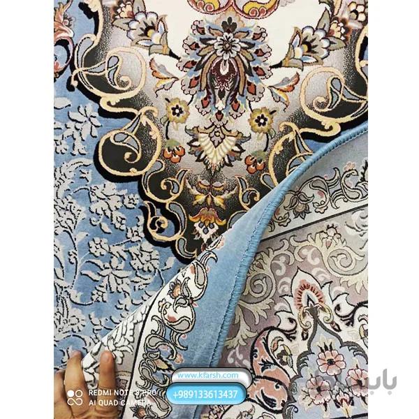 فرش ۱۲۰۰ شانه طرح جدید (نقره ای – آبی آسمانی – دودی)