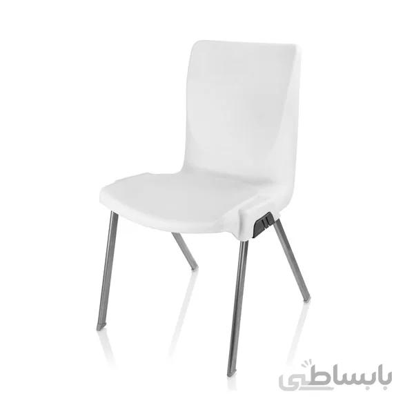 صندلی چفتی پایه فلزی هوم کت سفید