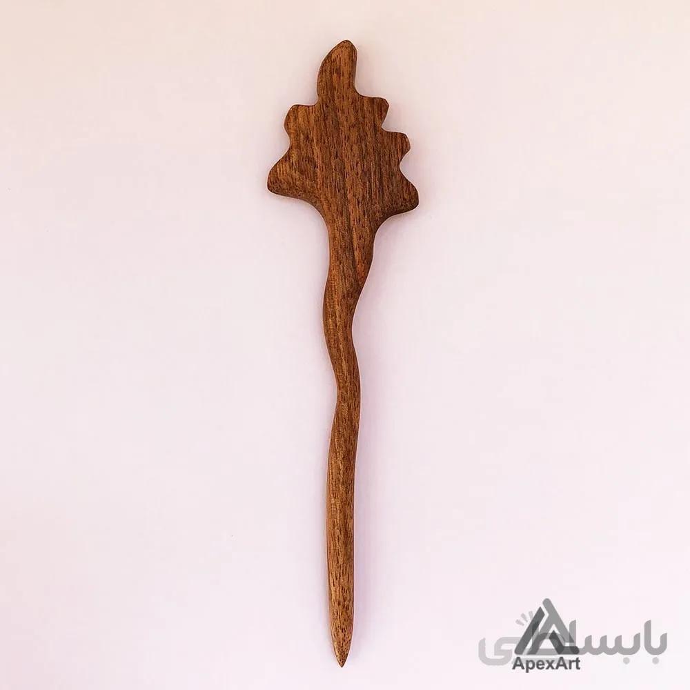 گیره مو چوبی طرح کاج