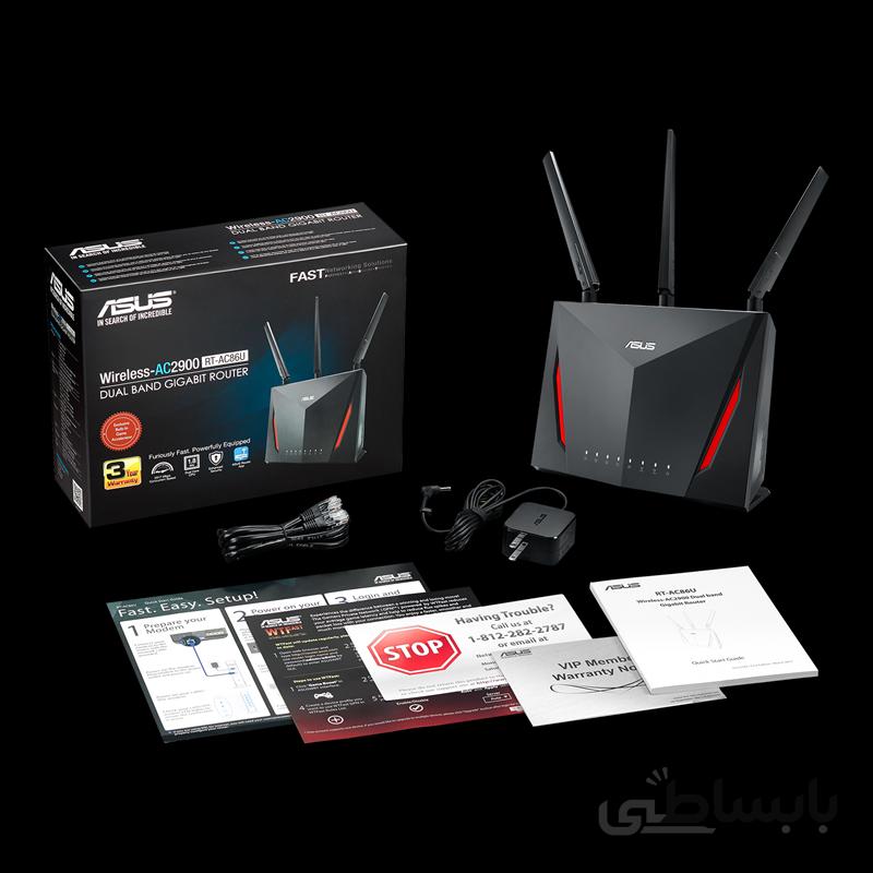 روتر RT-AC86U ایسوس(با توجه به اتمام موجودی سایت، لطفاً با فروشگاه تماس حاصل نمایید)