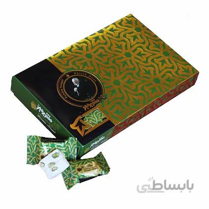 گز شیرین 18% لقمهای پسته طلاکوب 400 گرمی