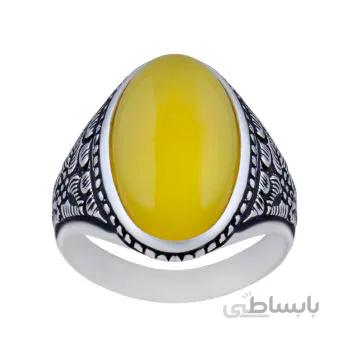 انگشتر نقره مردانه مدل عقیق شرف الشمس کد am_036