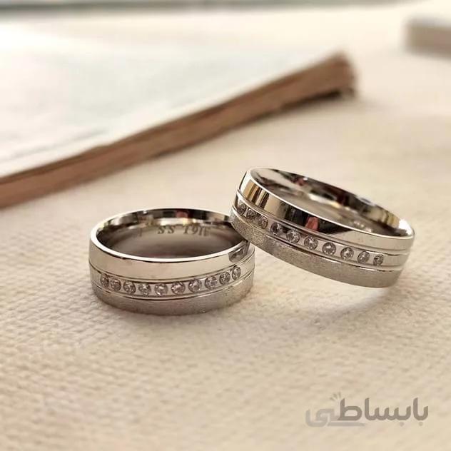 حلقه ست سنگدار 7میل (نقره ای)
