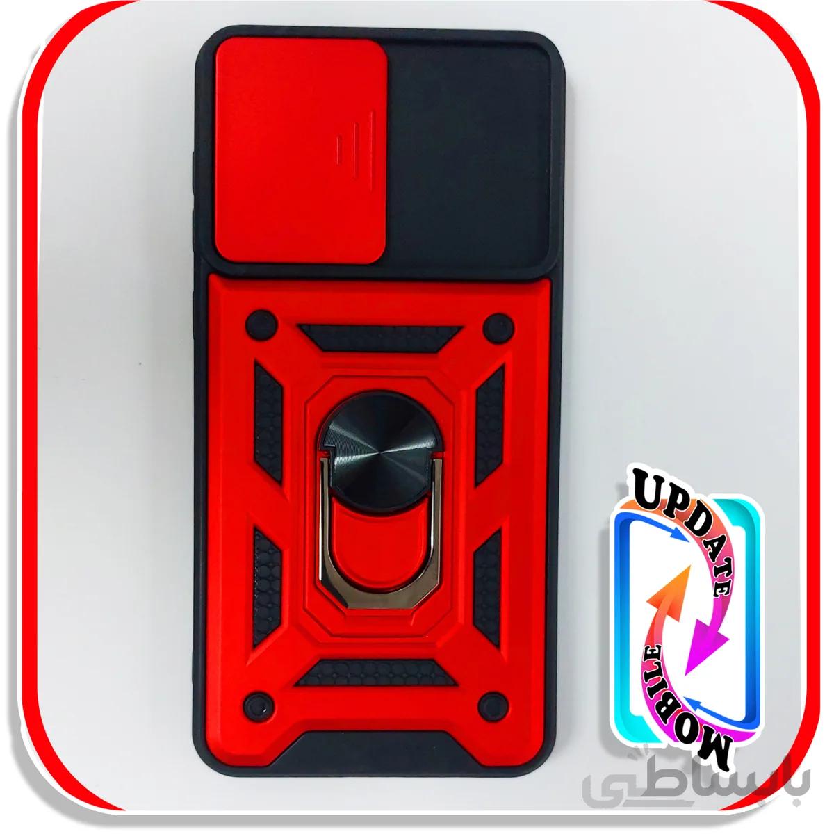 قاب گوشی سامسونگ note 20 ultra طرح ضد ضربه بتمن فول ژله ای هولدر دار محافظ لنز دار کشویی پنجره ای - رزگلد