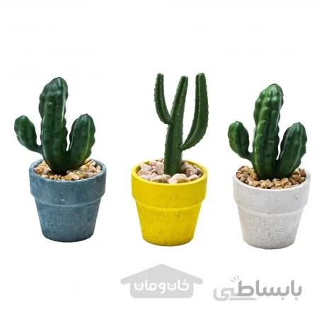 گلدان کاکتوس سبز مصنوعی