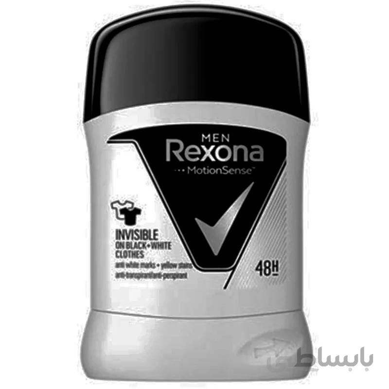 استیک ضد تعریق مام صابونی رکسونا مردانه مدل black and white invisible ا Rexona black &white invisible