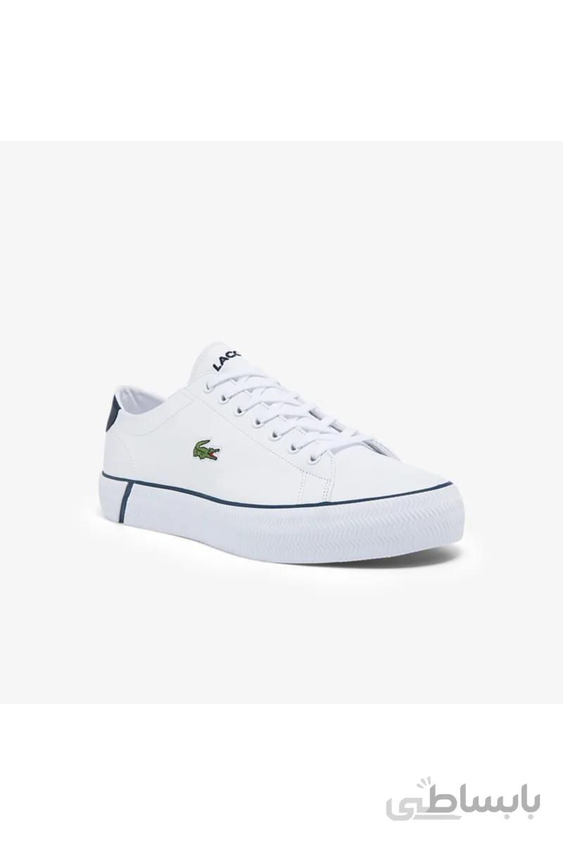 Lacoste کفش کتانی چرمی مردانه گریپ شات Bl21 1 Cma سفید – آبی سرمه ای