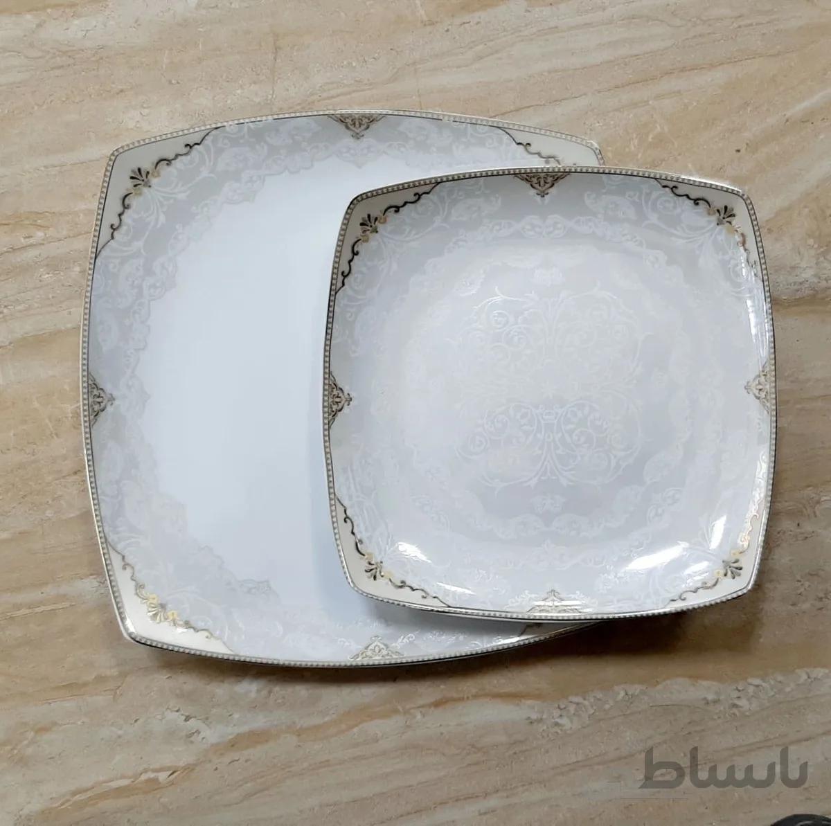 سرویس غذاخوری 30 پارچه ( 6 نفره ) چهار گوش چینی پردیس مدل فربد کد 473