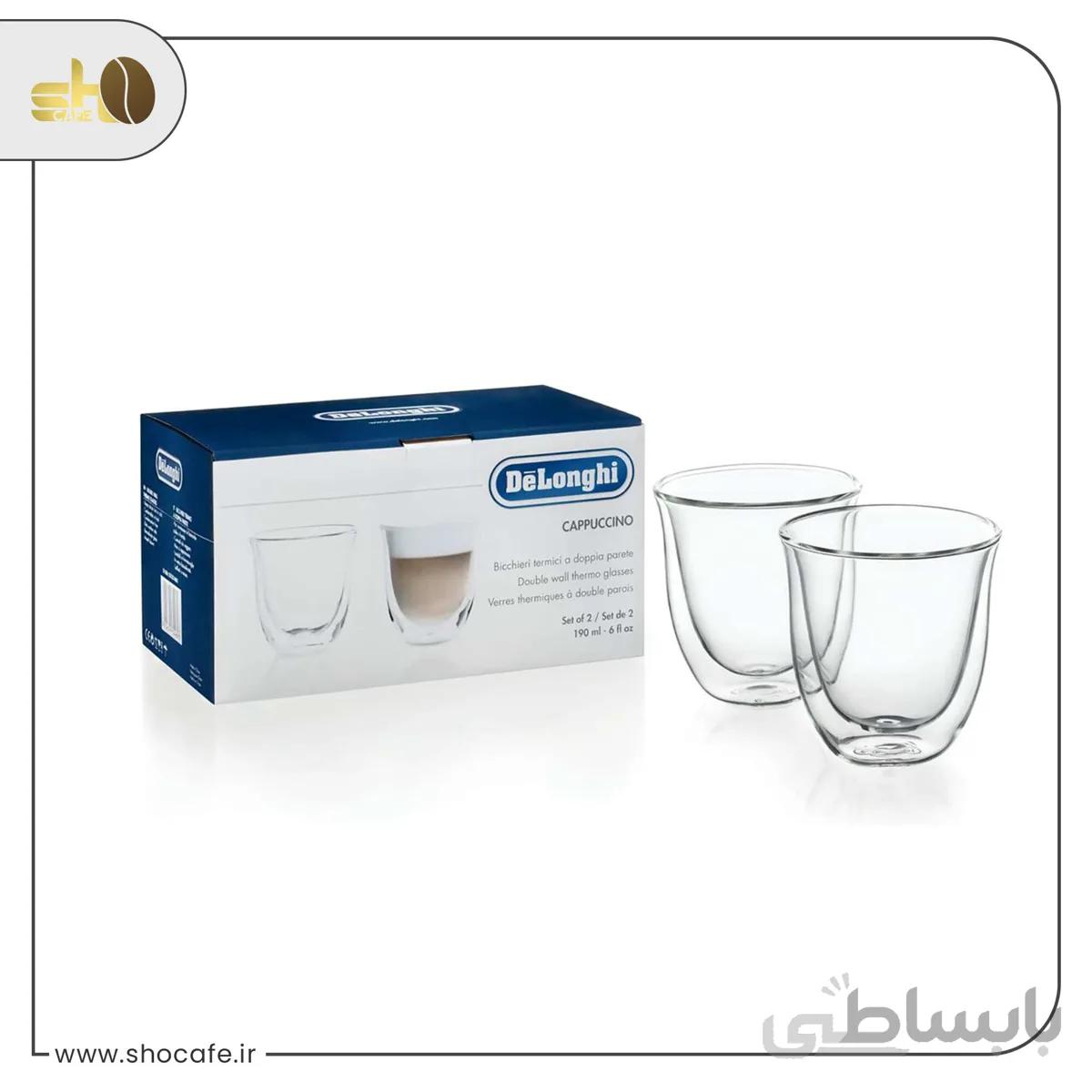 فنجان دوجداره دلونگی کاپوچینو بسته ی 2 عددی