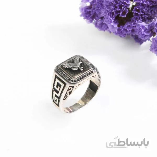 انگشتر نقره مردانه طرح عقاب