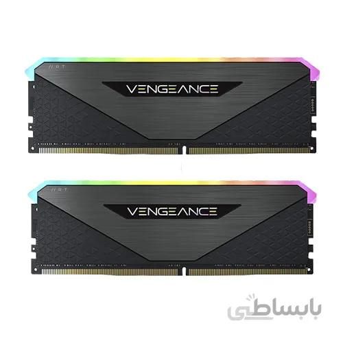 رم کامپیوتر Corsair VENGEANCE RGB RT Black 16GB 8GBx2 3200MHz CL16