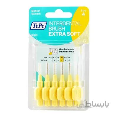 مسواک بین دندانی بسیار نرم سایز 4 تپه 6 عددی ا Tepe Interdental Brush