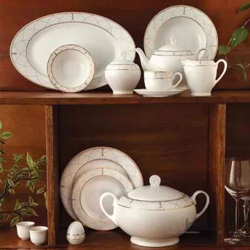 سرویس چینی زرین 12 نفره کامل رومانا (102 پارچه) ا Zarin Iran ItaliaF Romana 102 Pieces Porcelain Dinnerware Set