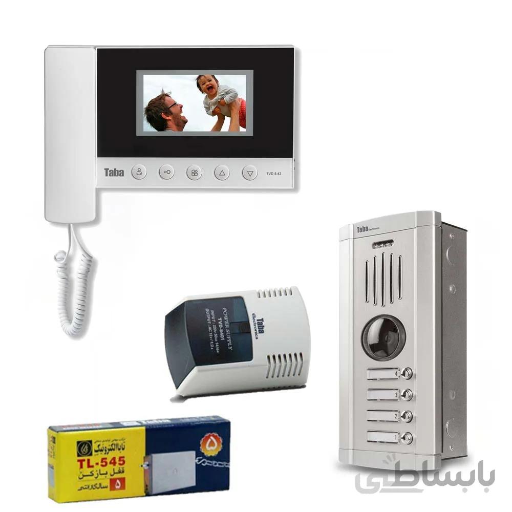 پکیج کامل آیفون تصویری مانیتور 4.3 اینچ مدل 43-5 و صفحه دم دری سهند کارتی تابا الکترونیک