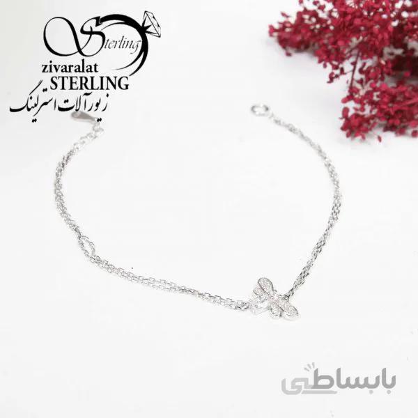 دستبند نقره زنانه طرح شاپرک
