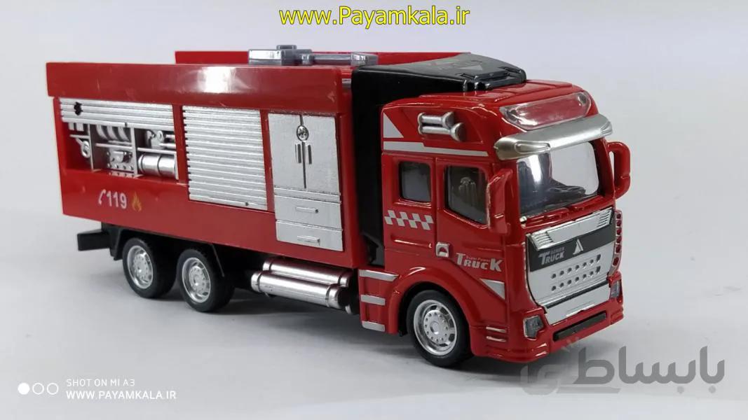 ماکت فلزی عقبکش کامیون اسکانیا آتشنشانی (کد 2211) طرح 01