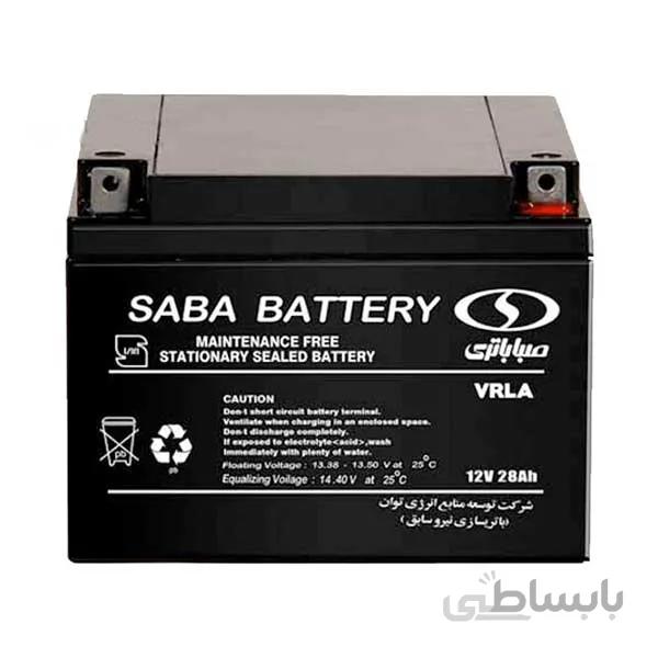 باتری یو پی اس 12 ولت 28 آمپر ساعت صبا باتری ا Battery UPS 12V 28Am Saba Battery
