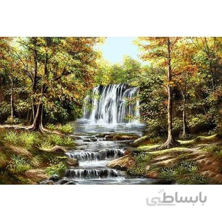 نخ و نقشه تابلو فرش طبیعت کد 9 طرح آبشاران