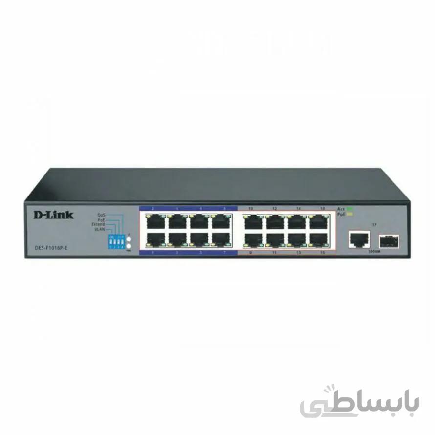 سوئیچ 16 پورت دی لینک DES-F1016P-E ا D-Link DES-F1016P-E 16 Port 10/100 Mbps PoE Switch