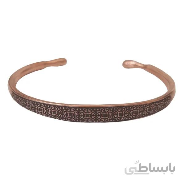 دستبند مسی دخترانه طرح گل مربع کد JW82
