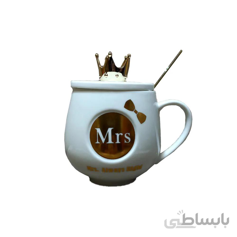 ماگ قاشقدار Mr و Mrs سرامیکی