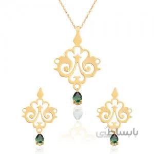 نیم ست طلا زنانه طرح اسلیمی کد XS105