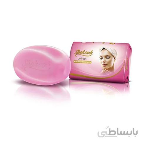 صابون آرایشی و بهداشتی شکوه رنگ صورتی لفاف دار وزن 90 گرم ا Cosmetic pink soap wrapper 90gr