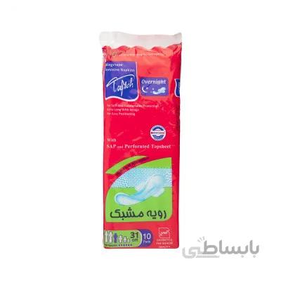 نوار بهداشتی بالدار ویژه شب تافته 10 عدد ا Tafteh Extra Wingshape Feminine Napkins Overnight